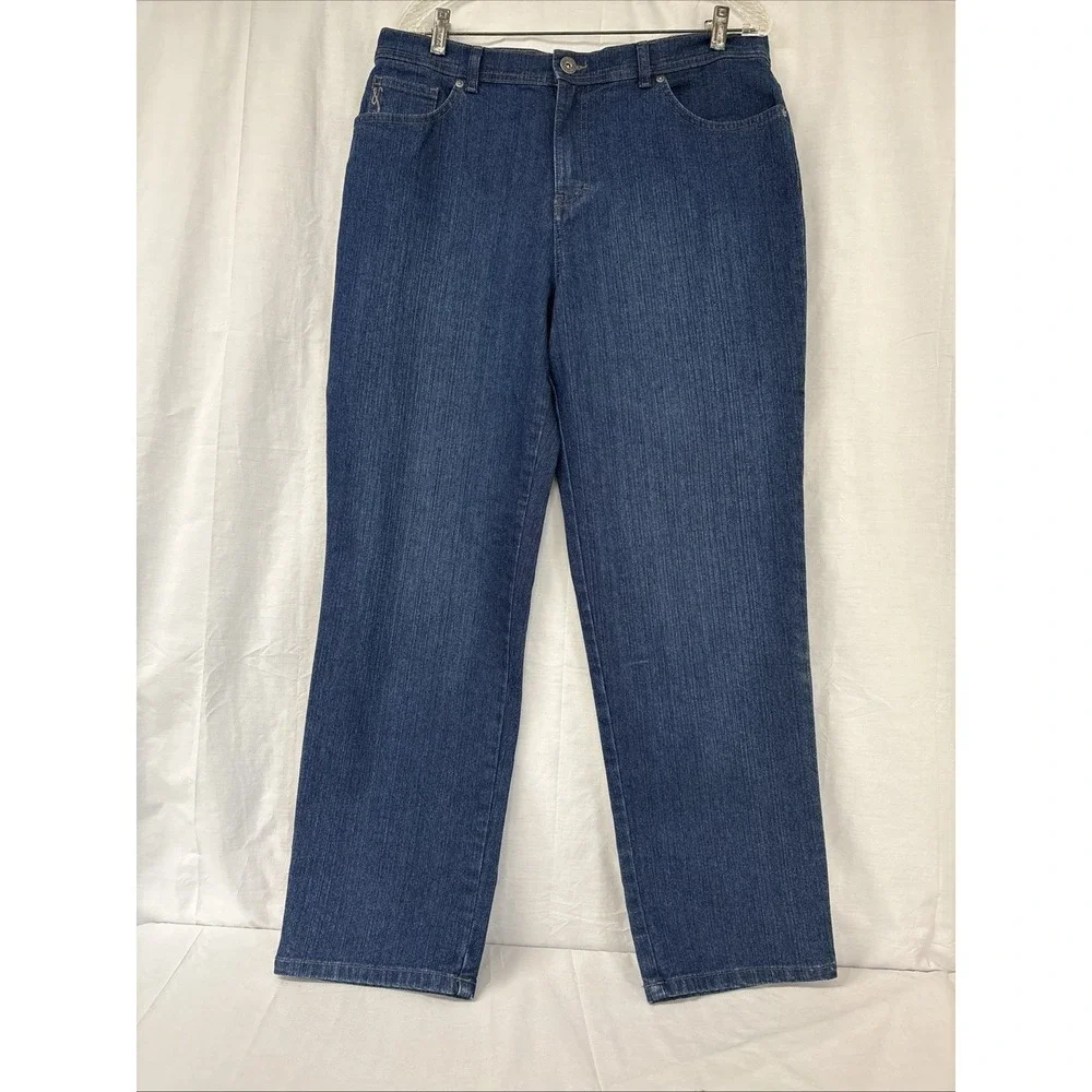 Style & Co. Women's Tapered Leg Jeans Blue Stretch Denim High Rise 14S 34x28